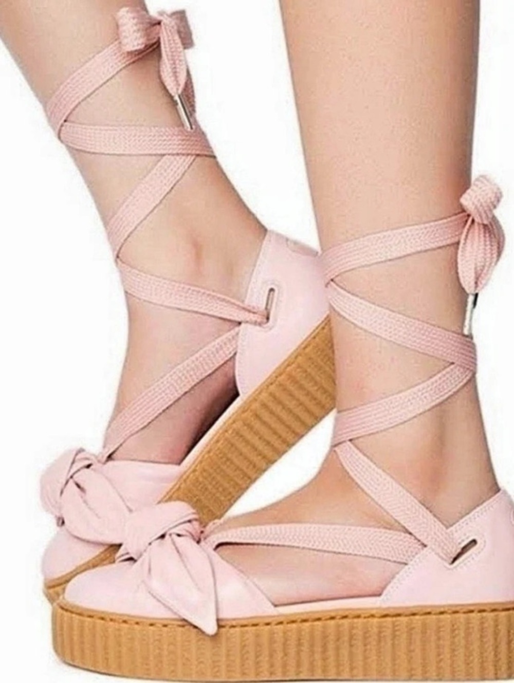 Puma x Fenty Rihanna bow creeper leather lace up Sandals 8